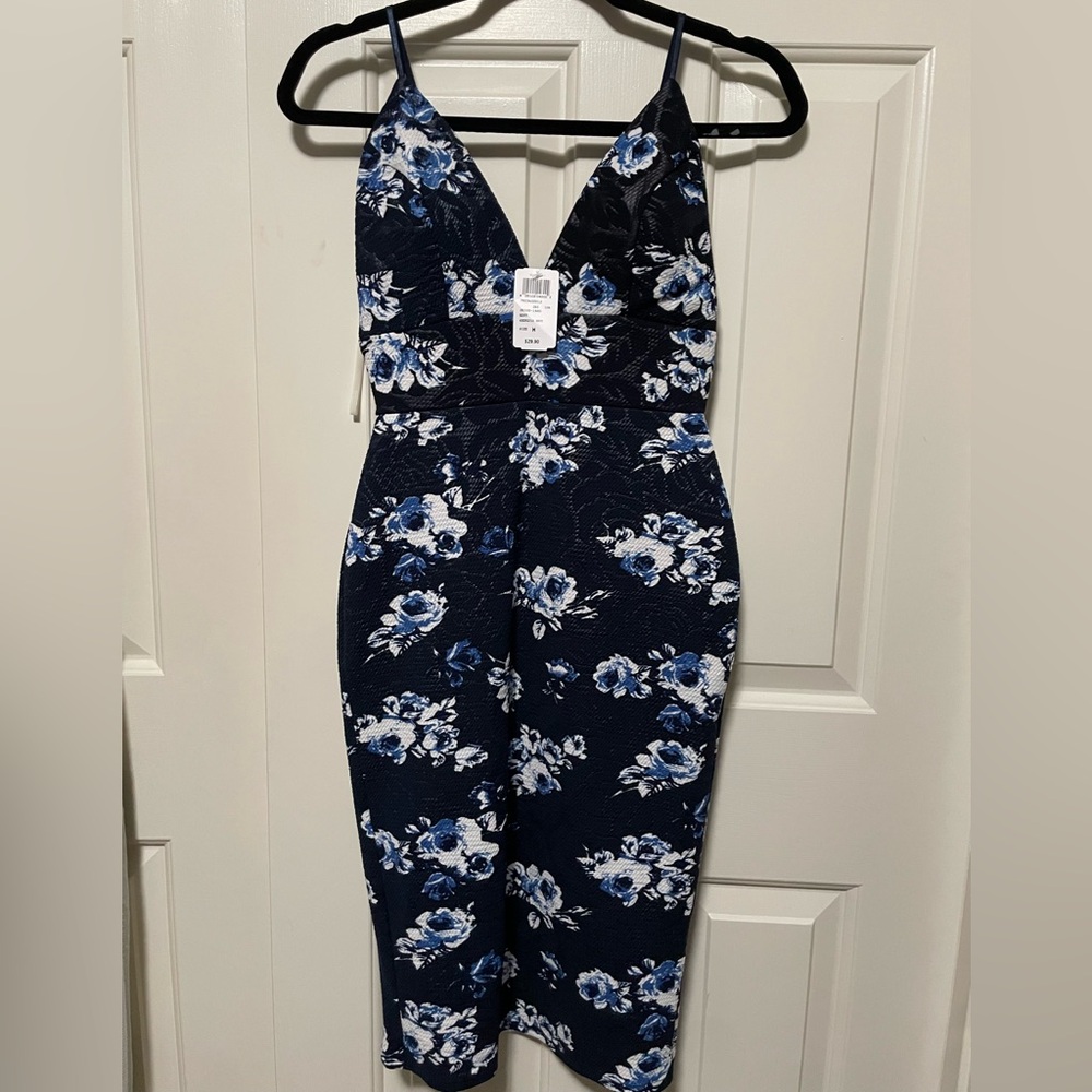 Floral Blue and White Women's Dress